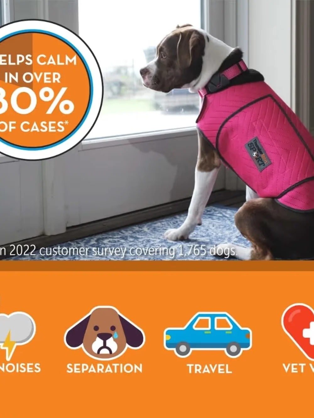 ThunderShirt Sport Calming Vest for Dogs - Pink